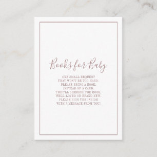 Carte D'accompagnement Livres roses Gold pour Baby Insert