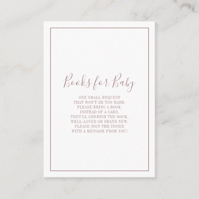 Carte D'accompagnement Livres roses Gold pour Baby Insert (Devant)