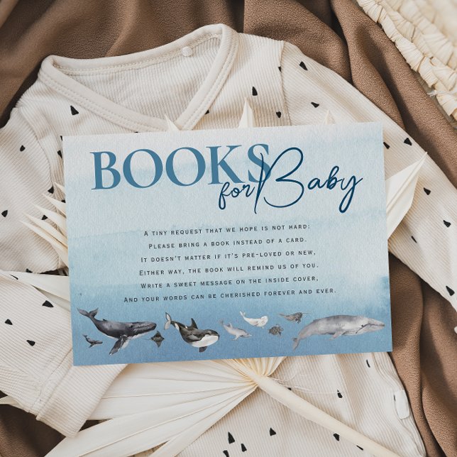 Carte D'accompagnement Livres Rustic Ocean Baby shower Pour Bébé (Créateur téléchargé)