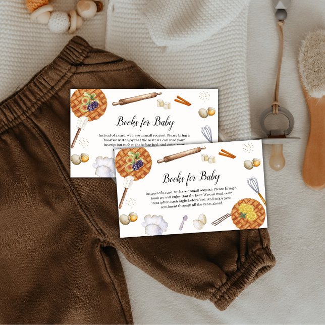 Carte D'accompagnement Livres Rustiques À Tarte À Cutie Pour Baby shower (Rustic Cutie Baking Pie Books For Baby Shower Enclosure Card)