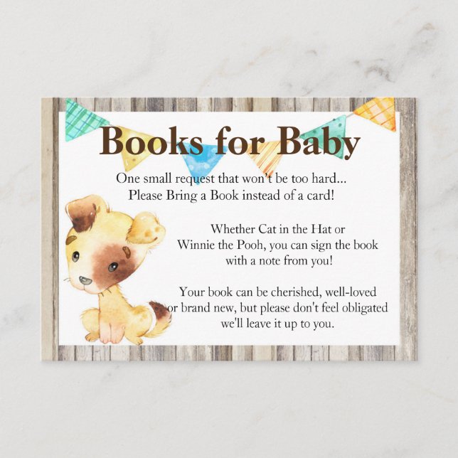 Carte D'accompagnement Livres rustiques pour bébés (Devant)