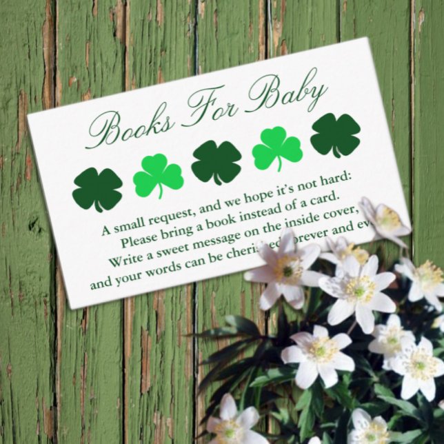 Carte D'accompagnement Livres shamrocks Baby showers Pour Bébé (Créateur téléchargé)