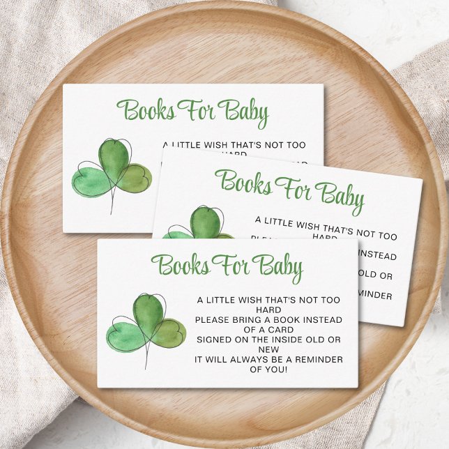 Carte D'accompagnement Livres Shamrocks Lucky Pour Baby shower Bébé (Créateur téléchargé)