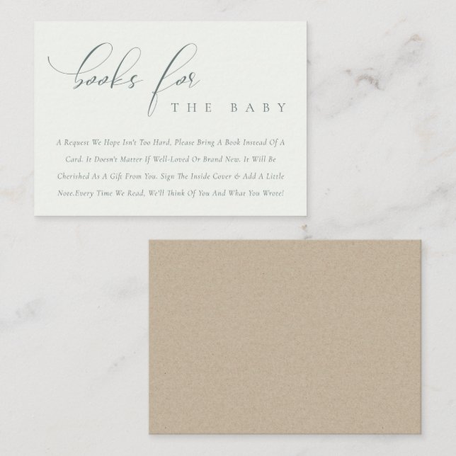 Carte D'accompagnement Livres simples en noir et blanc pour bébé (Devant / Derrière)