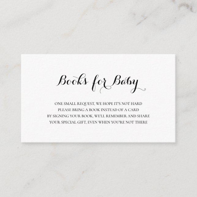 Carte D'accompagnement Livres simples et neutres pour le Baby shower (Devant)