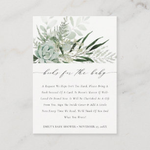 Carte D'accompagnement Livres Succulents De Ferme Verte Pour Baby shower