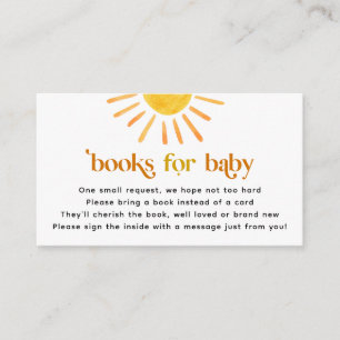 Carte D'accompagnement Livres Sunshine pour bébé