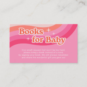 Carte D'accompagnement Livres super Baby shower Rose pour bébé