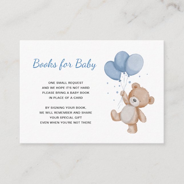 Carte D'accompagnement Livres Teddy Bear pour bébé (Devant)