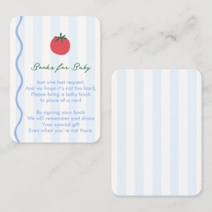 Carte D'accompagnement Livres Tomates à Bordure Ondulée Pour Baby Shower