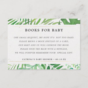 Carte D'accompagnement Livres Tropicaux Pour Le Baby shower