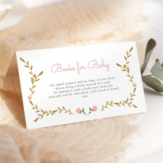 Carte D'accompagnement Livres Vine & Baby shower Rose Floral pour bébé (Créateur téléchargé)