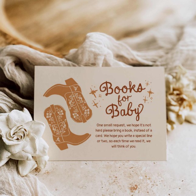 Carte D'accompagnement Livres Western Boots pour bébé (Western Rustic Books for Baby Card)