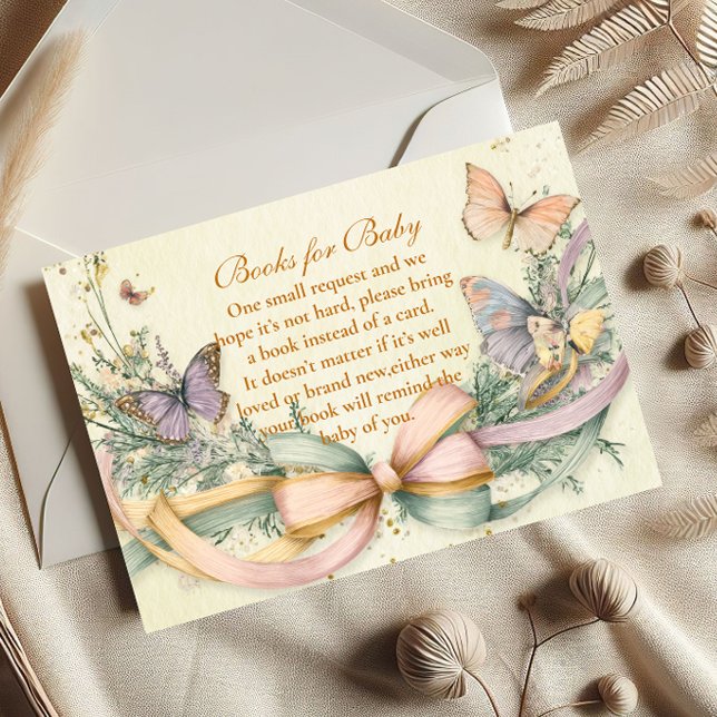 Carte D'accompagnement Livres Whimsical Butterfly Bow pour bébé (Créateur téléchargé)