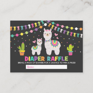 Carte D'accompagnement Llama Baby shower coloré Fiesta Déchets Raffle