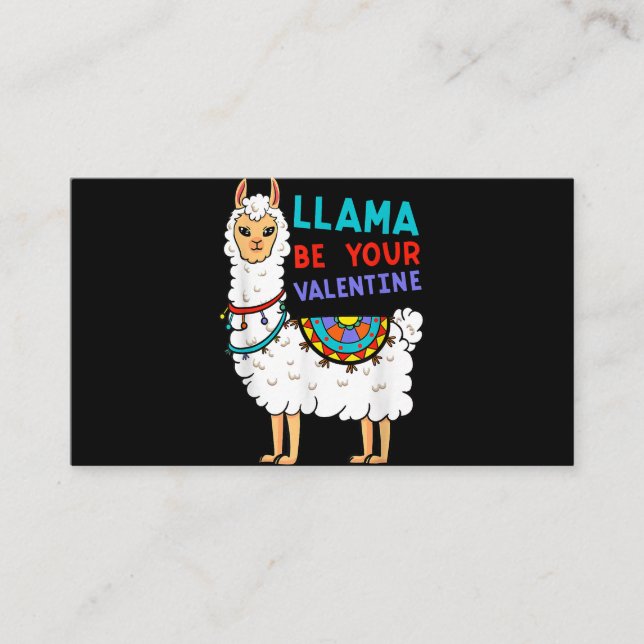 Carte D'accompagnement Llama Be Your Valentine Heart Valentine's Day (Devant)