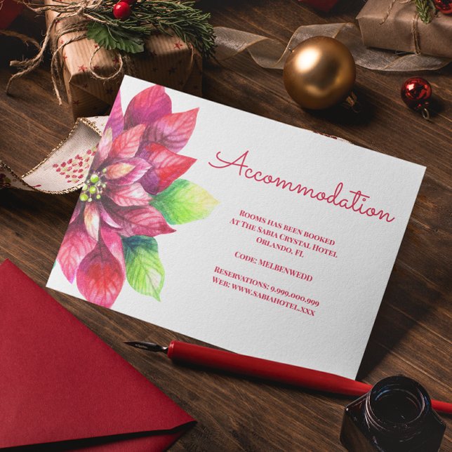 Carte D'accompagnement Logement de Noël Red Poinsettia (Créateur téléchargé)