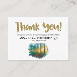 Carte D'accompagnement *~* LOGO QR MERCI d'examen des forêts BOIS AP8