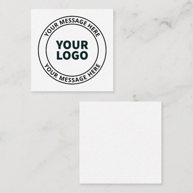 Carte D'accompagnement Logo téléchargé + Texte circulaire modifiable (Devant / Derrière)