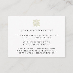 Carte D'accompagnement Logo vintage Feuille Logo Mariage Hébergements