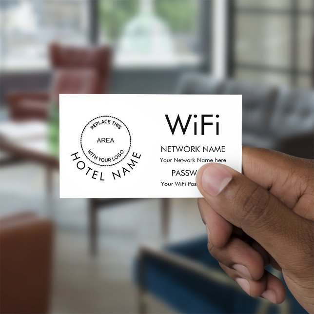 Carte D'accompagnement Logo WiFi Mot de passe Détails du réseau pour l'hô (Créateur téléchargé)