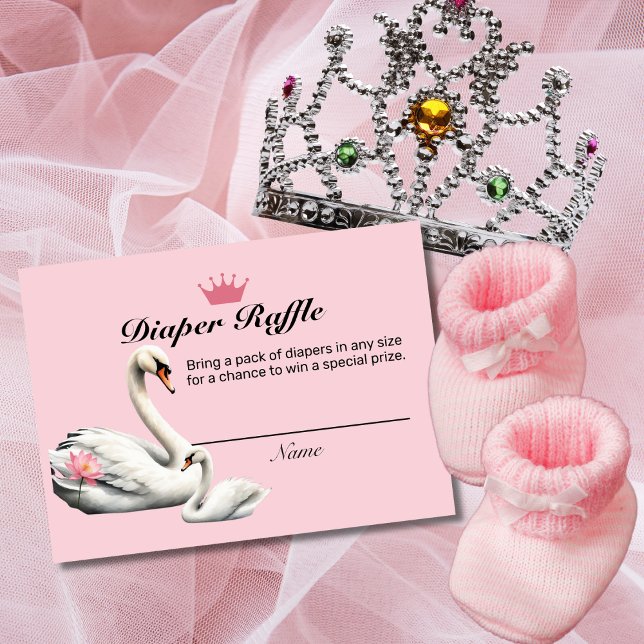 Carte D'accompagnement Lot rose cygne Lotus Baby shower floral Raffin (Créateur téléchargé)