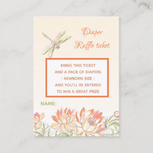 Carte D'accompagnement Lotus Flower and Dragon Fly Diaper Raffle