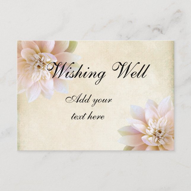 Carte D'accompagnement Lotus Rose Blanc Fleur Wing Bien (Devant)