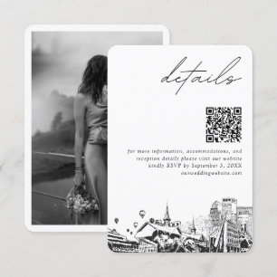 Carte D'accompagnement Louisville Mariage Détails modernes Code QR