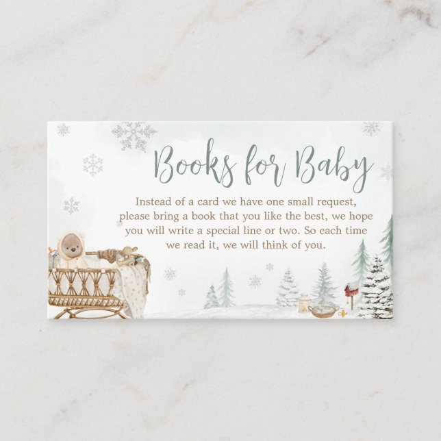 Carte D'accompagnement L'ours d'hiver Bébé son froid à l'extérieur des li (Devant)