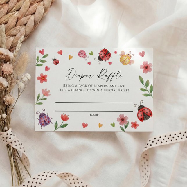 Carte D'accompagnement Love Bug Diaper Raffle Ticket   (Créateur téléchargé)