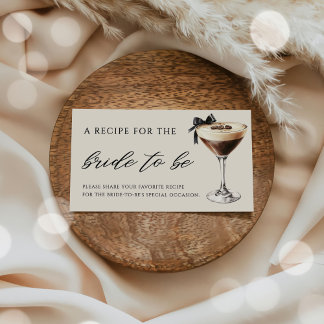 Carte D'accompagnement Love is Brewing Martini Bridal Shower Recipe
