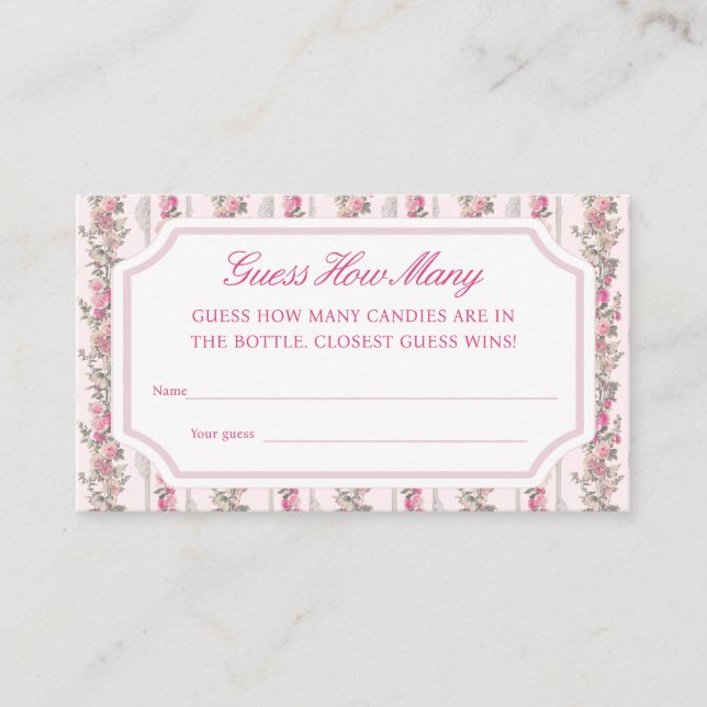 Carte D'accompagnement Love Shack Baby shower Devinez Combien De Jeu (Devant)