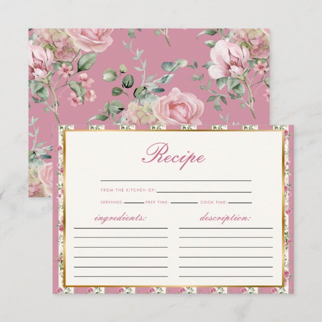 Carte D'accompagnement Love Shack Fiance Recette Fête des mariées rose (Devant / Derrière)