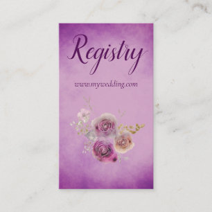 Carte D'accompagnement Lovely Purple Mariage Registre Floral