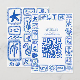 Carte D'accompagnement LoveNotes de Sea Modern QR personnalisé  Réception