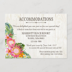 Carte D'accompagnement Luau Tropical Beach Resort Hébergements