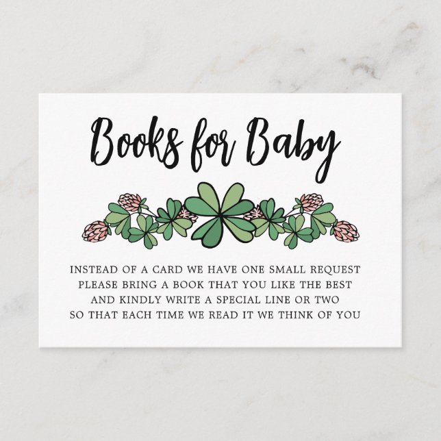 Carte D'accompagnement Lucky Charm Livres Pour Baby Girl Baby shower (Devant)