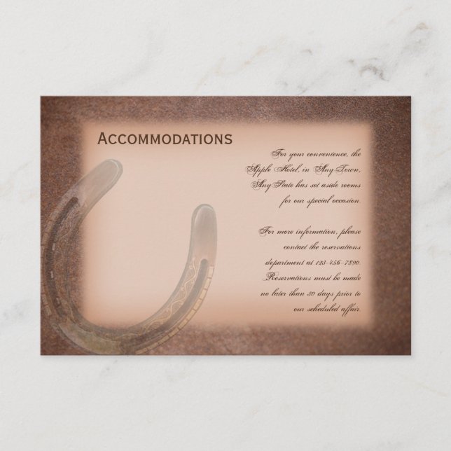 Carte D'accompagnement Lucky Horseshoe sur Cuir Brown (Devant)