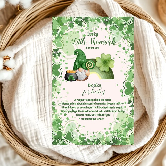 Carte D'accompagnement Lucky Little Shamrock Baby showers Livres pour béb (Créateur téléchargé)
