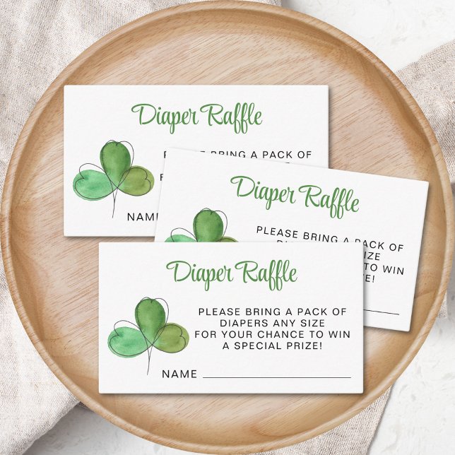 Carte D'accompagnement Lucky Shamrock Diaper Baby shower de raffle (Créateur téléchargé)