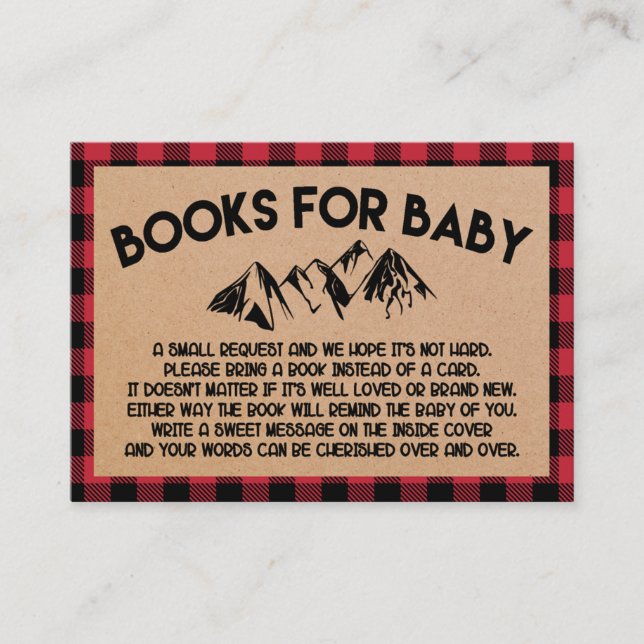 Carte D'accompagnement Lumberjack Red Flannel Livres pour Baby Insert Car (Devant)