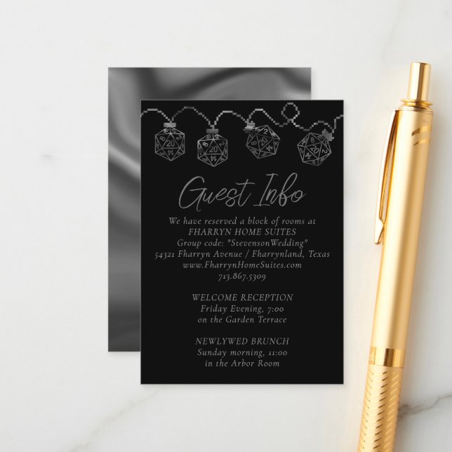 Carte D'accompagnement Luminateurs RPG | Imaginaire Tabletop Gamer Dice H (Devant/Arrière en situation)