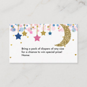 Carte D'accompagnement Lune Bleu Papier rose