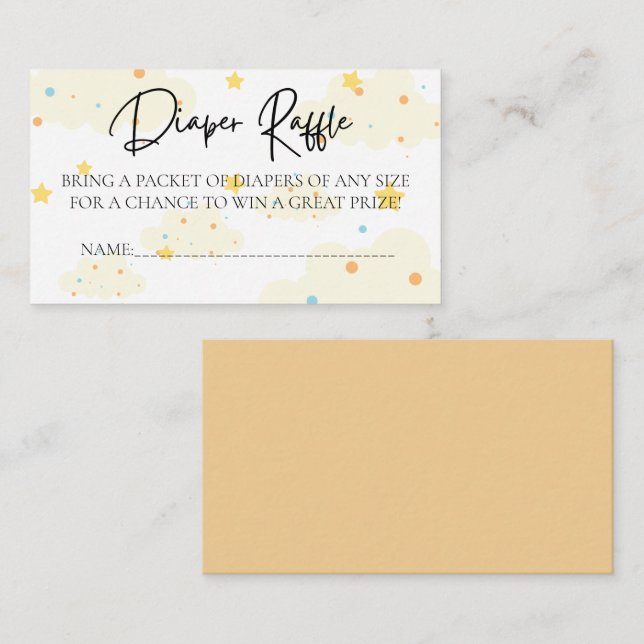 Carte D'accompagnement Lune et Stars Différents Raffle (Devant / Derrière)