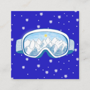 Carte D'accompagnement Lunettes de ski avec reflet de montagne