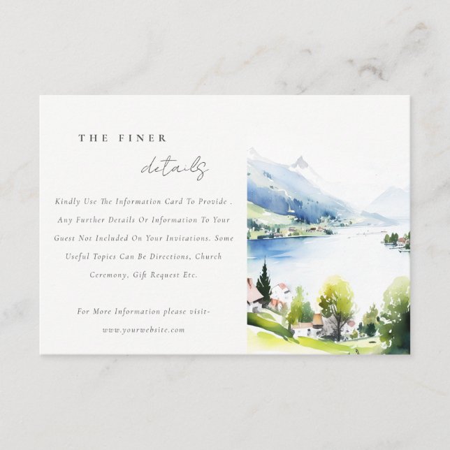 Carte D'accompagnement Lungern Switzerland Landscape Wedding Details (Devant)