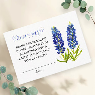 Carte D'accompagnement Lupins bleus Fête bébé Tirage au sort de couches T