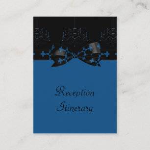 Carte D'accompagnement Lustre gothique bleu et noir et mariage de croix