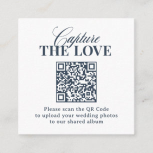 Carte D'accompagnement Luxe Bleu Nuit   Code QR de mariage Capturer l'Amo
